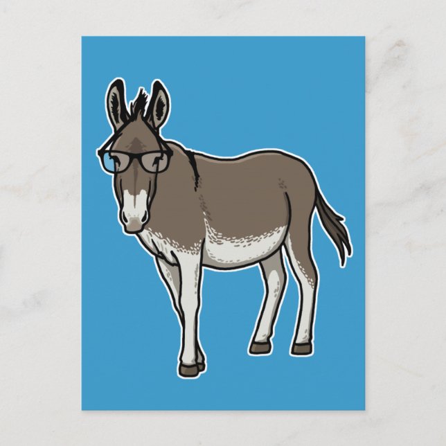 Hipster Donkey Vykort (Framsida)