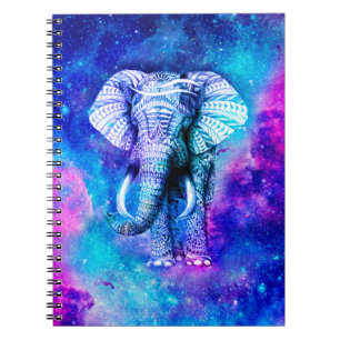 Hipster Elephant Nebula Space Anteckningsbok