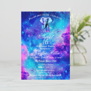 Hipster Elephant Nebula Space. Inbjudningar