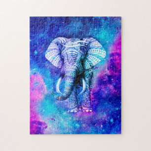 Hipster Elephant Nebula Space Pussel
