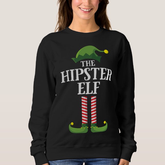 Hipster Elf Matching Familjejul Party T Shirt (Framsida)