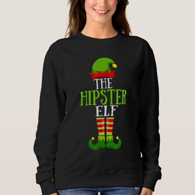 Hipster Elf Matching Family Group jul Party T Shirt (Framsida)