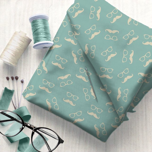 Hipster Eyeglasses och Mustache #6 ID1073 Tyg (Skapare uppladdad)