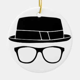 Hipster Fedora Julgransprydnad Keramik
