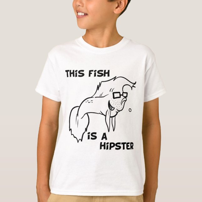 Hipster Fish T Shirt (Framsida)