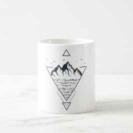 Hipster för moderna geometriska naturberg kaffemugg