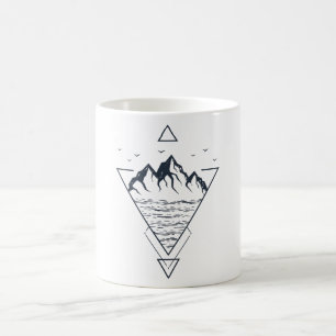 Hipster för moderna geometriska naturberg kaffemugg