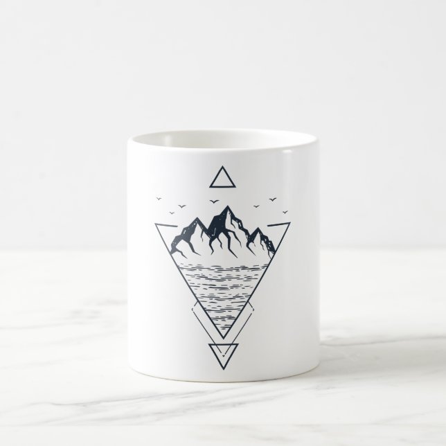 Hipster för moderna geometriska naturberg kaffemugg (Center)