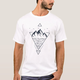 Hipster för moderna geometriska naturberg t shirt