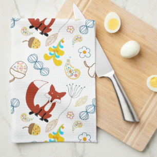 Hipster Forest Fox Baby Nursery Kökshandduk