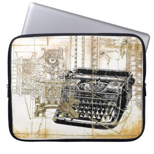 hipster-författare, journalist, Stampunk-skrivförf Laptop Fodral