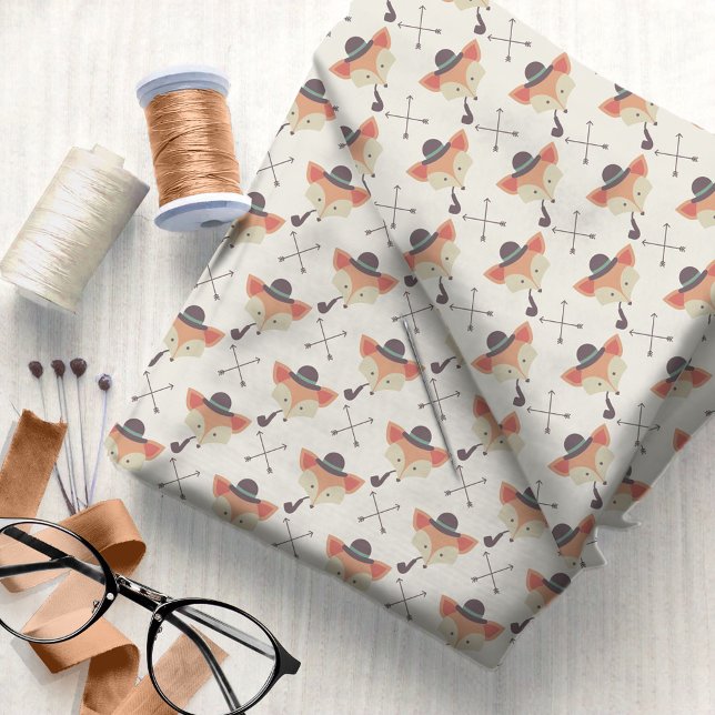 Hipster Fox, Bowlareare Hat, Pipe #8 ID1073 Tyg (Skapare uppladdad)