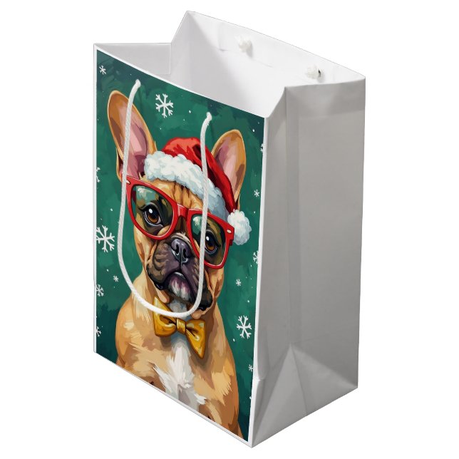 Hipster French Bulldog Santa Glasses Modern  (Framsidan Vinklad)