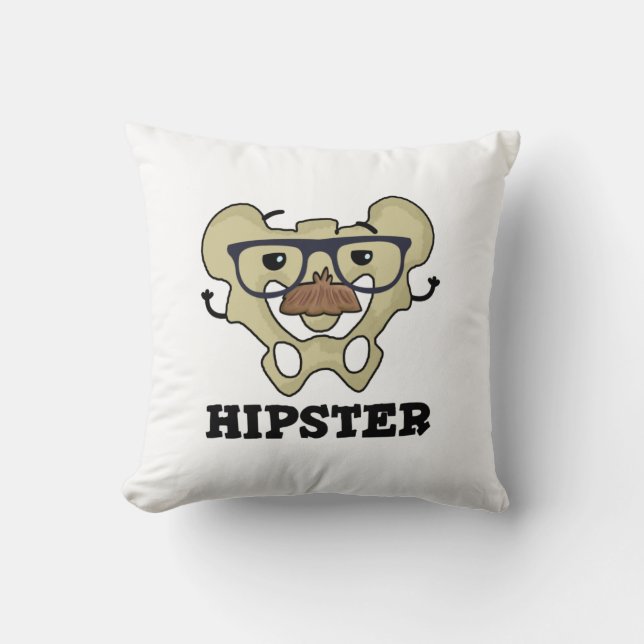 Hipster Funny Hip Bone Anatomy Pun Kudde (Framsida)