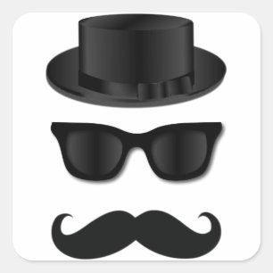 Hipster Fyrkantigt Klistermärke