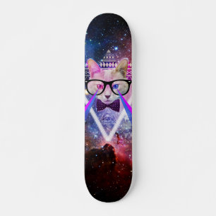 Hipster galaxy cat mini skateboard bräda 18,5 cm