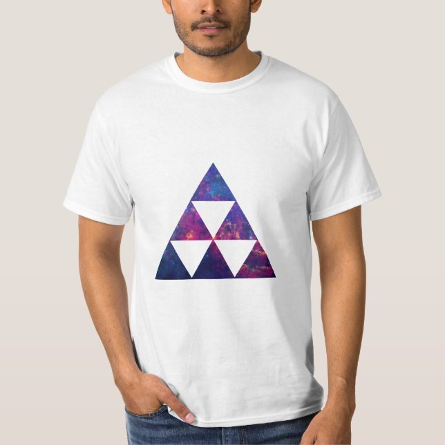 Hipster Galaxy / Space Triangle T Shirt (Framsida)