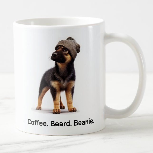 Hipster German Shepherd with Beanie Swagger Kaffemugg (Skapare uppladdad)