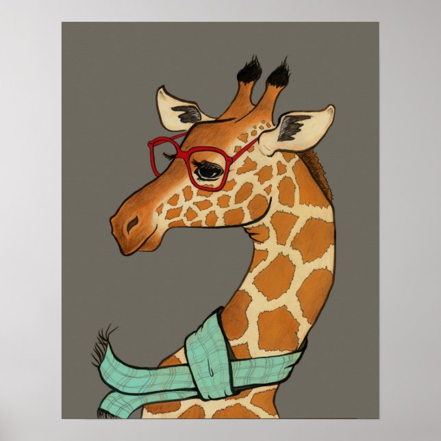 Hipster Giraffe Poster (Framsidan)
