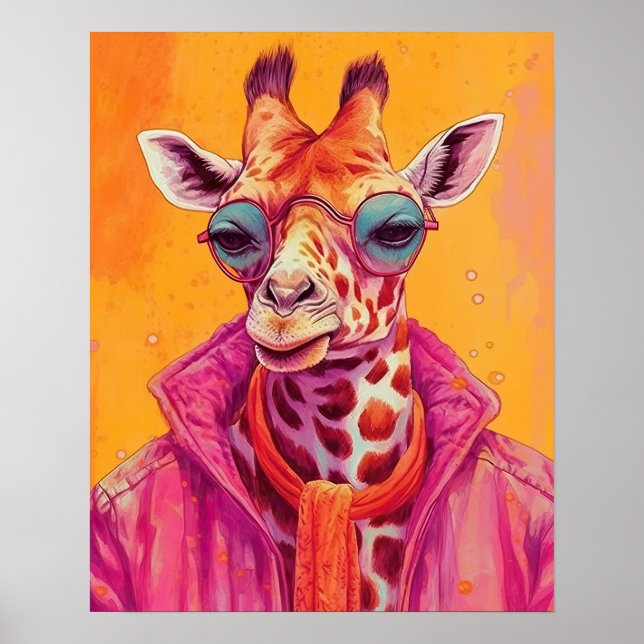 Hipster Giraffe Poster (Framsidan)