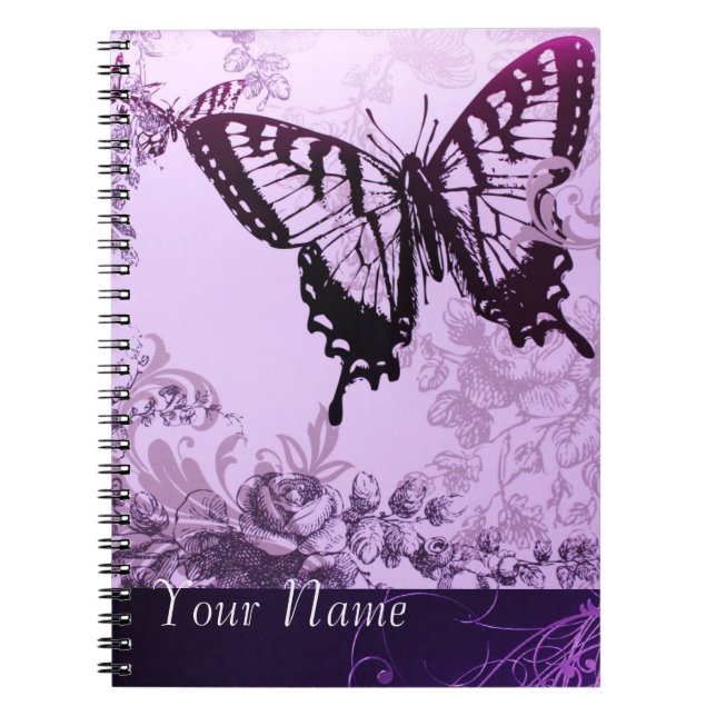 hipster girly boho chic butterfly anteckningsbok (Framsidan)