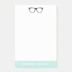 Hipster Glass and Soft Mint Blue Post-it Block