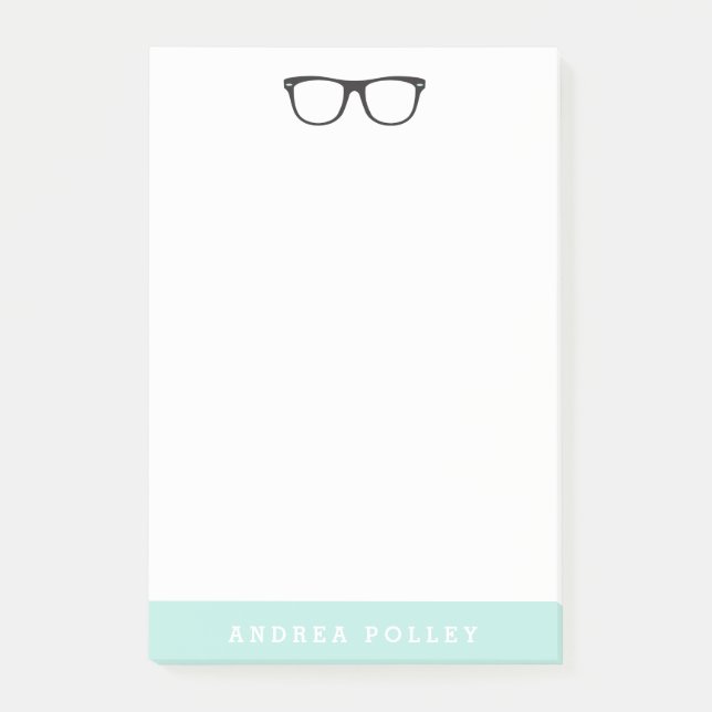 Hipster Glass and Soft Mint Blue Post-it Block (Framsida)