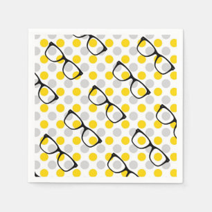 Hipster Glasses Polka Dot Papper Napkins Pappersservett