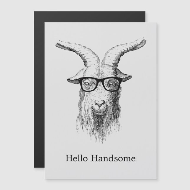 Hipster Goat Hej Handsome (Fram/baksida)