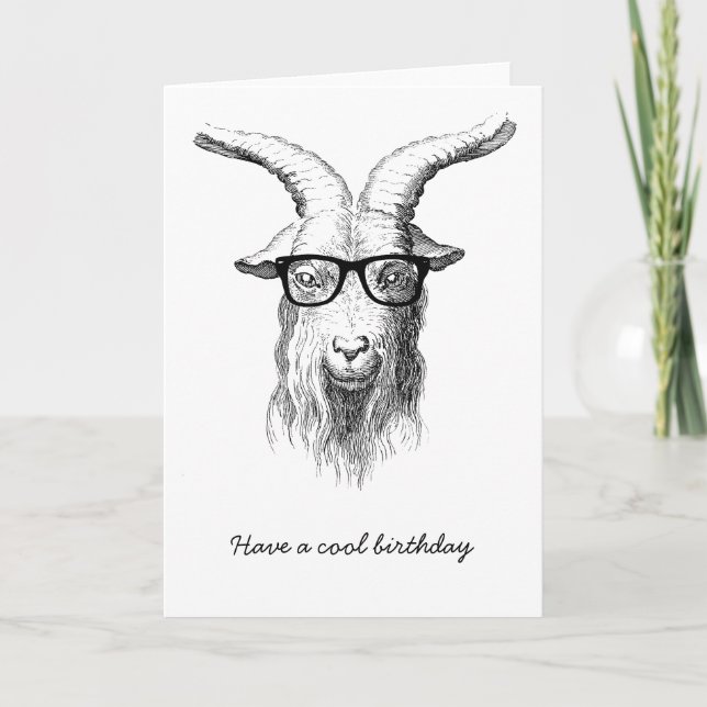 Hipster Goat Kort (Framsida)