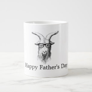 Hipster Goat med glas Jumbo Mugg