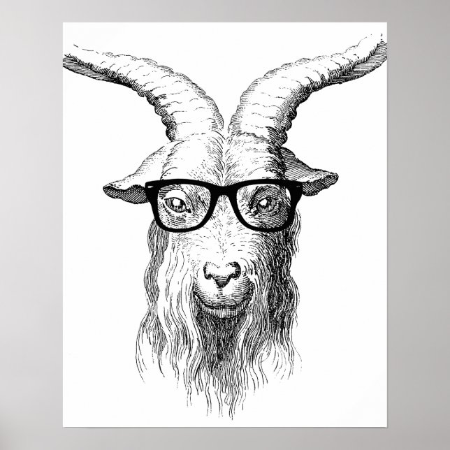 Hipster Goat Poster (Framsidan)