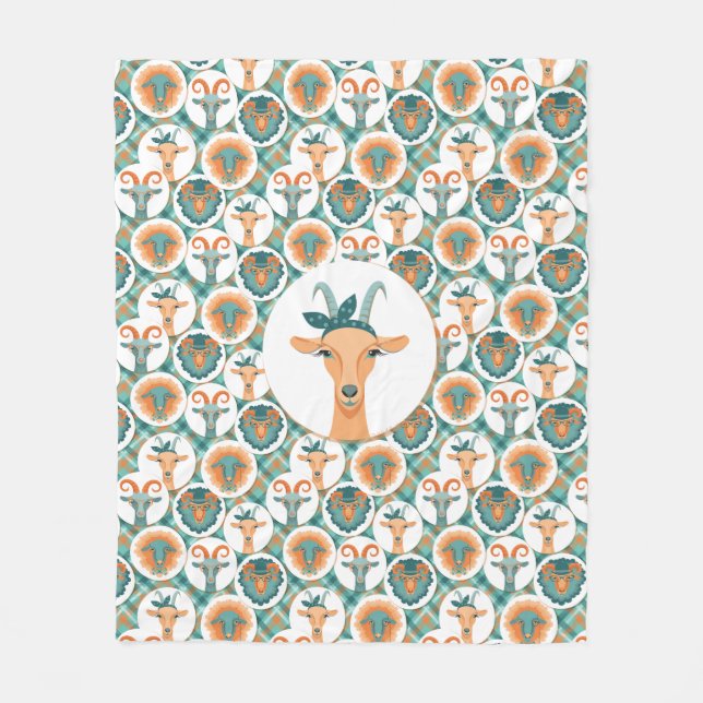 Hipster Goats | av totaltGoatally™ Fleecefilt (Framsidan)