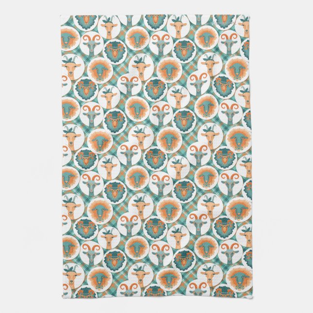 Hipster Goats | av totaltGoatally™ Kökshandduk (Vertikal)