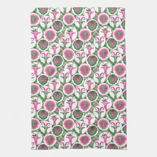 Hipster Goats | av totaltGoatally™ Kökshandduk (Vertikal)