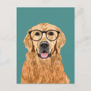 Hipster Golden Retriever-vykort Vykort