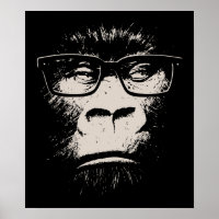 Hipster Gorilla with Glass