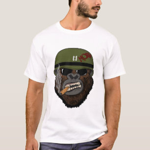 Hipster Gorilla with Glasses & Funny Monkey T Shirt