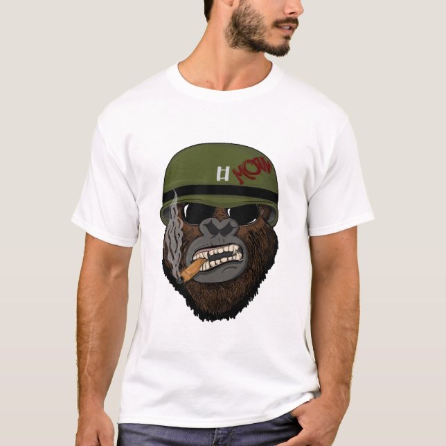 Hipster Gorilla with Glasses & Funny Monkey T Shirt (Framsida)