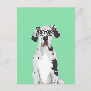 Hipster Great dane för Hundälskare Vykort