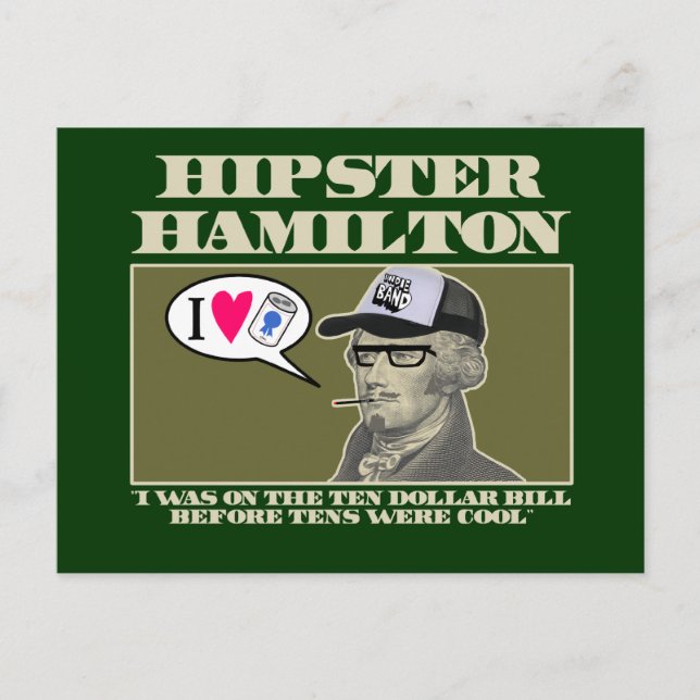 Hipster Hamilton Vykort (Framsida)