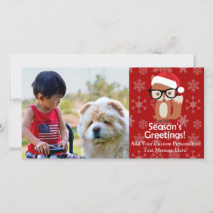 Hipster Helgdag Fox Cute Animal God Jul Julkort