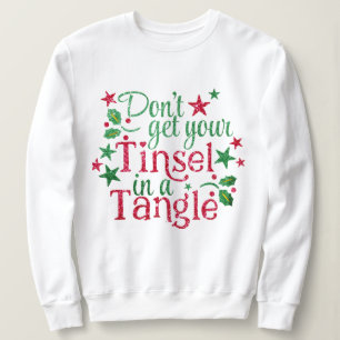 Hipster Helgdag Tinsel i Tangle Santa T Shirt