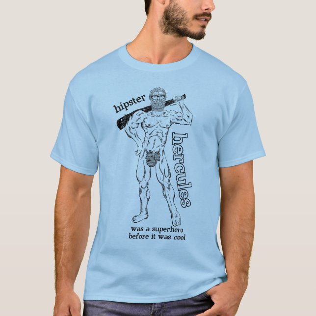 Hipster Hercules Tee Shirt (Framsida)