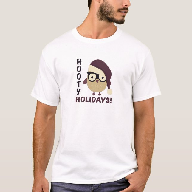 Hipster Hooty Helgdagar! T-shirt (Framsida)