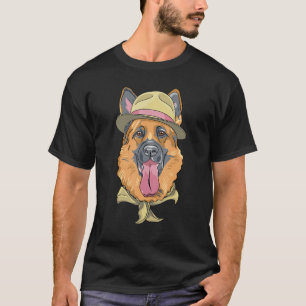 Hipster Hund Wearing Scarf Goofy Geek Hund T Shirt