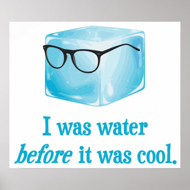 Hipster Ice Cube var Vatten innan det var Coola Poster (Framsidan)