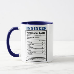 Hipster Ingenjör Nutritional Facts Jokes Pun Funny Mugg