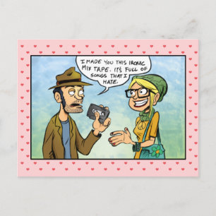 Hipster Ironic Mix Tape Valentine Day Helg Vykort