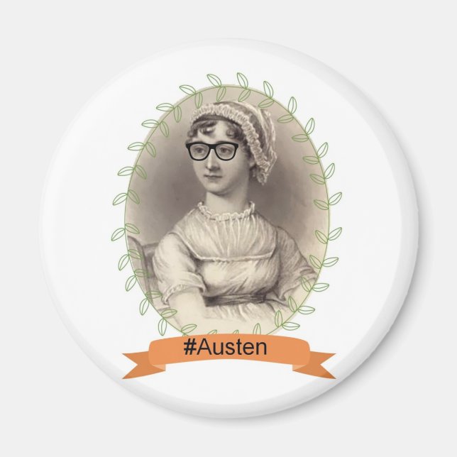 Hipster Jane Austen Magnet (Framsidan)